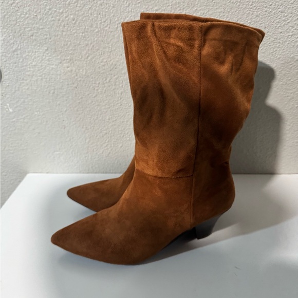 UNIVERSAL THREAD Womens Ada Side Zip Pull On Mid Calf Dress Boot Cognac-various - Picture 7 of 13